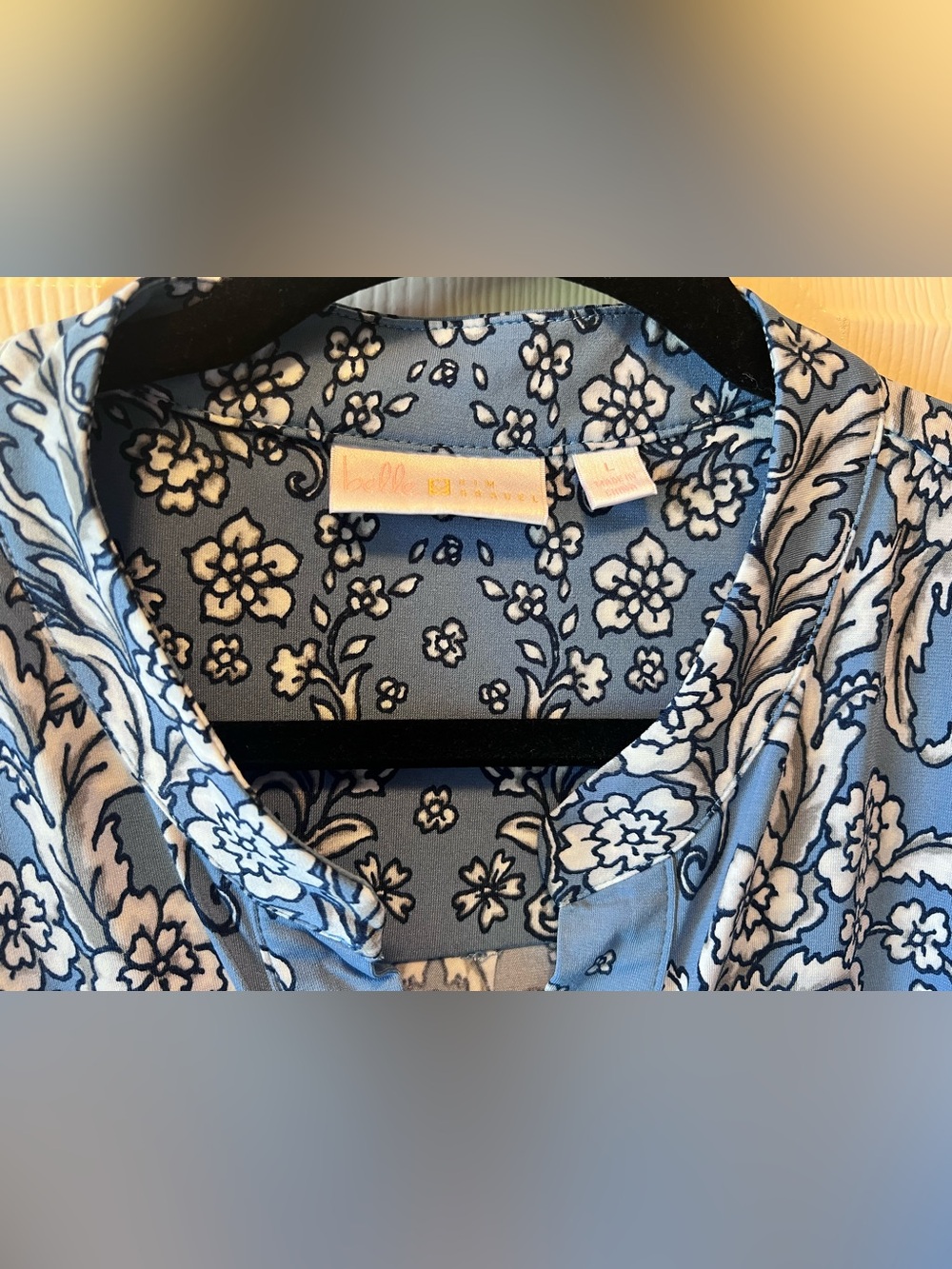 💙Belle by Kim Gravel Blue Floral Paisley Tunic Top Size Large QVC Boutique💙 - Picture 5 of 11